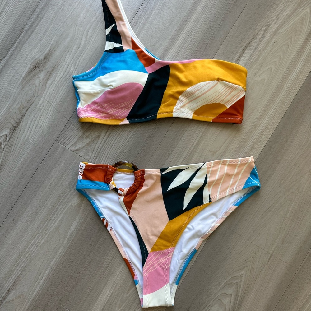 Cupshe Multicolor Bikini Bottom with Ring Detail
